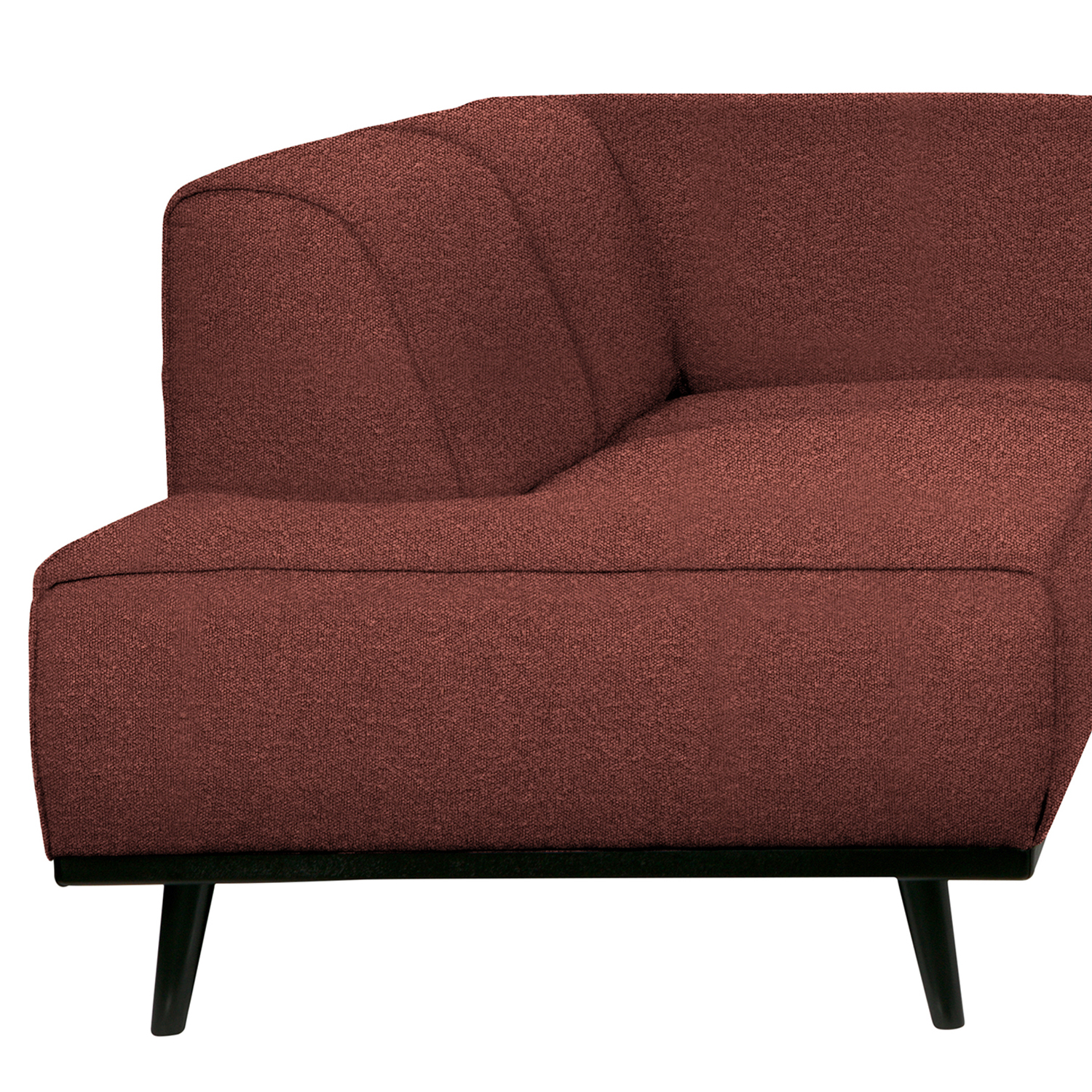 Ecksofa Statement Bouclé Kastanie Longchair links
