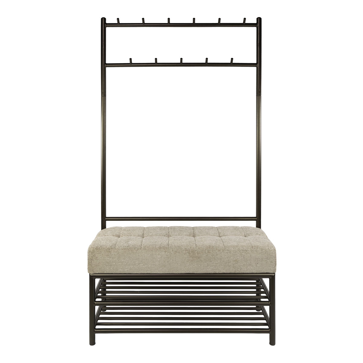 Garderobenbank LIENO B 100 cm mit Schuhablage Metall bronzefarben Standgarderobe 