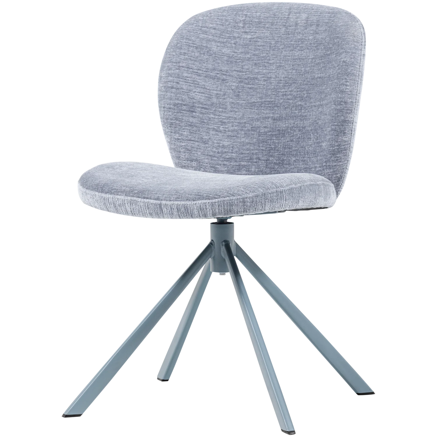 2er Set Esszimmerstuhl FEMKE drehbar Chenille blau