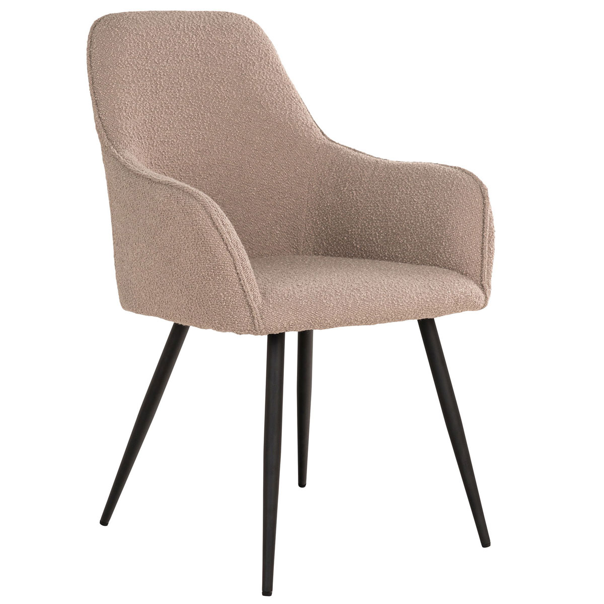 2er Set Armlehnstuhl HARALD Bouclé beige  