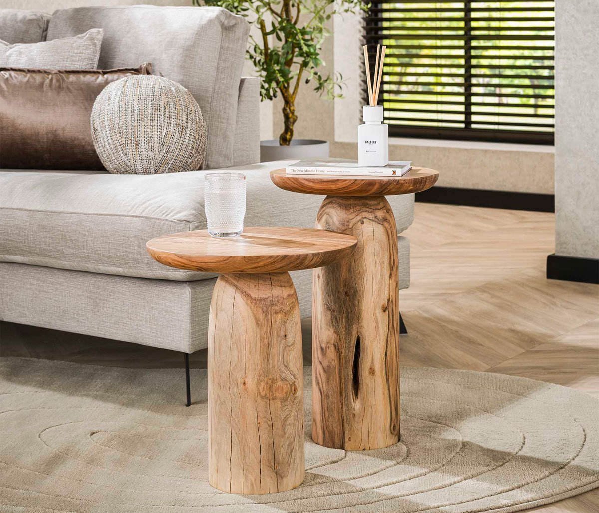 Beistelltisch Ocean rund Ø 35 cm Akazienholz natur