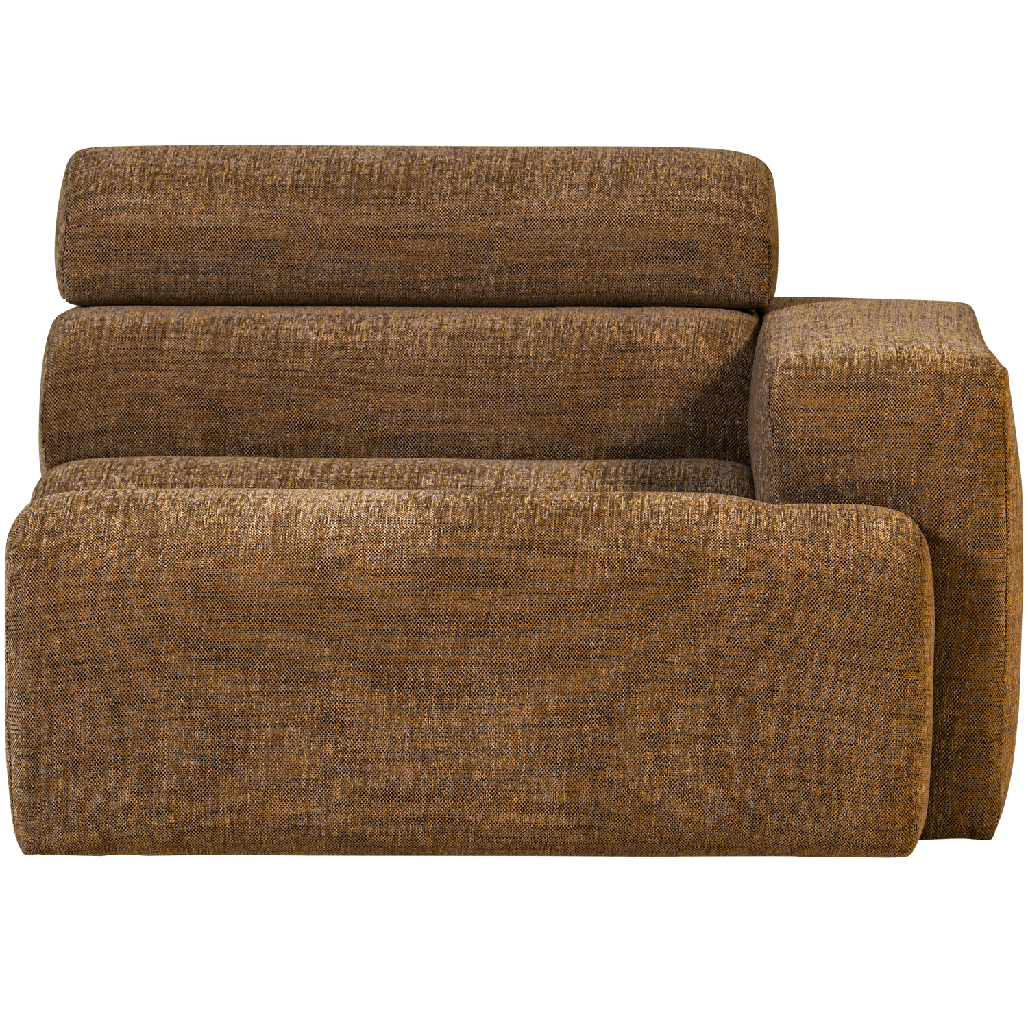 Sofaelement NOVI mit Armlehne rechts Element Webstoff karamell melange