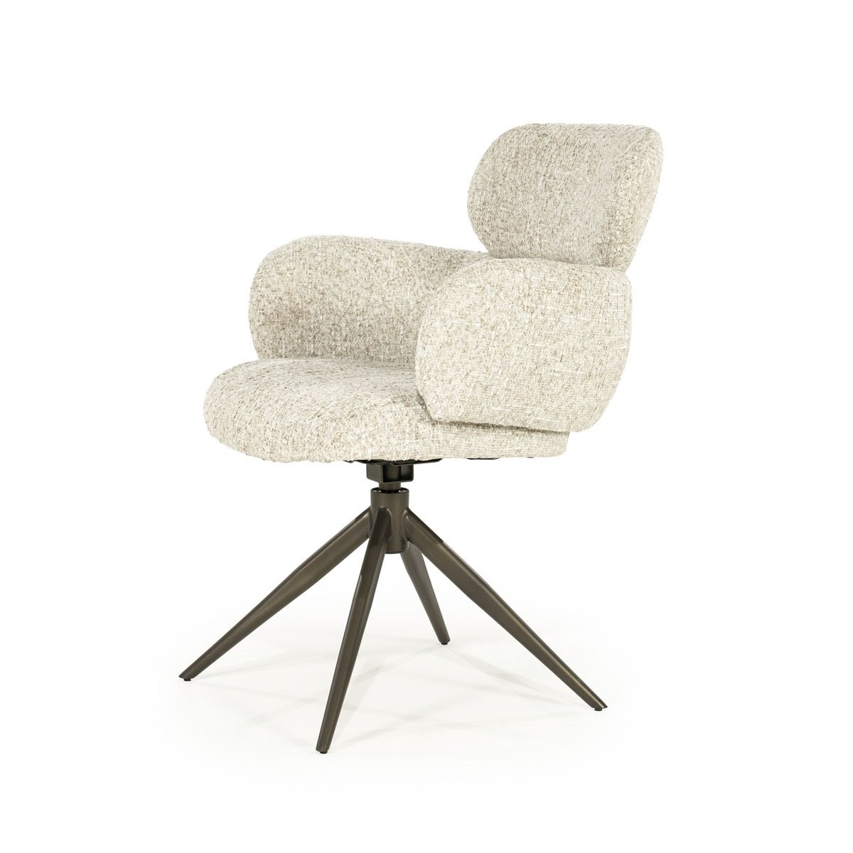 Esszimmerstuhl Darcio Drehstuhl Stuhl mit Armlehnen Stoff beige