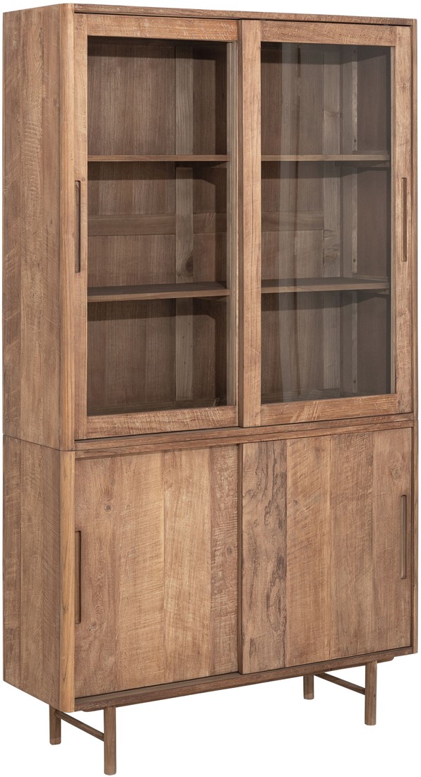 Vitrine Vitrinenschrank Bliss H 210 cm recyceltes Teakholz