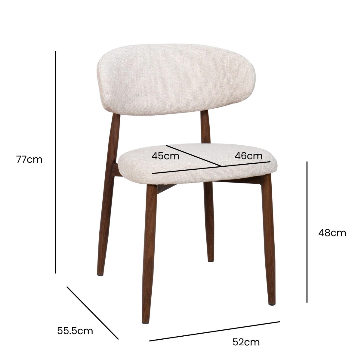 Esszimmerstuhl Polsterstuhl Nova beige / wallnuss