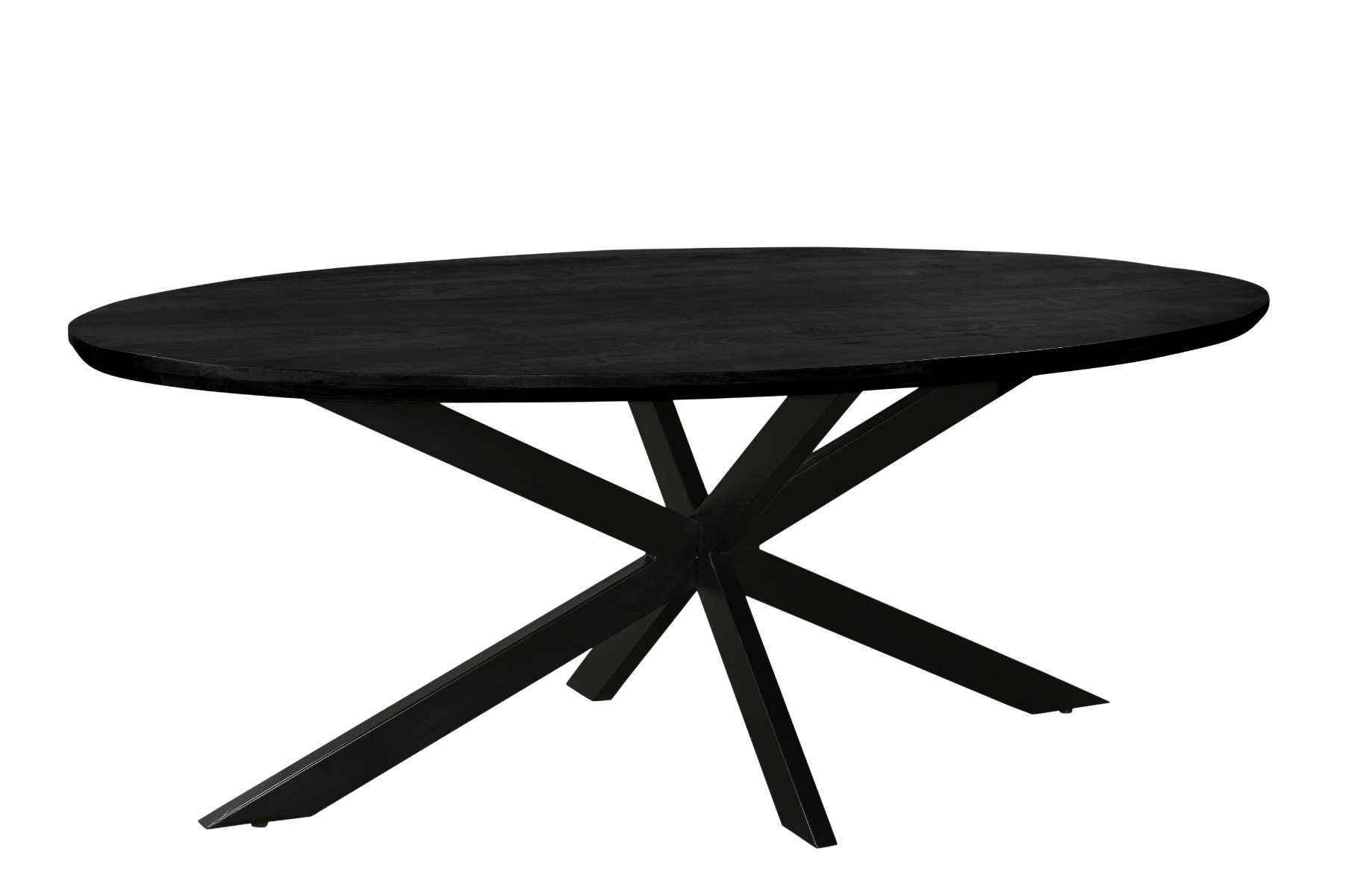 Esstisch Jesper oval 240 x 110 cm Mangoholz schwarz