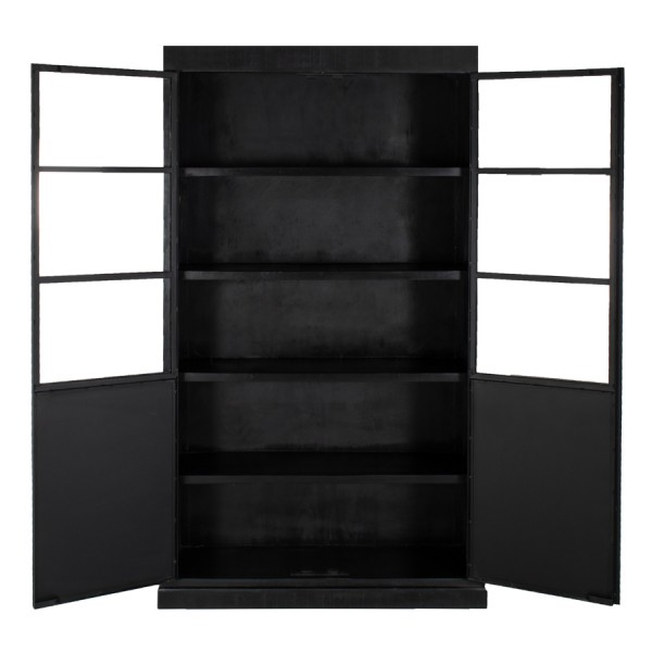 Vitrine Highland H 200 cm Mangoholz schwarz