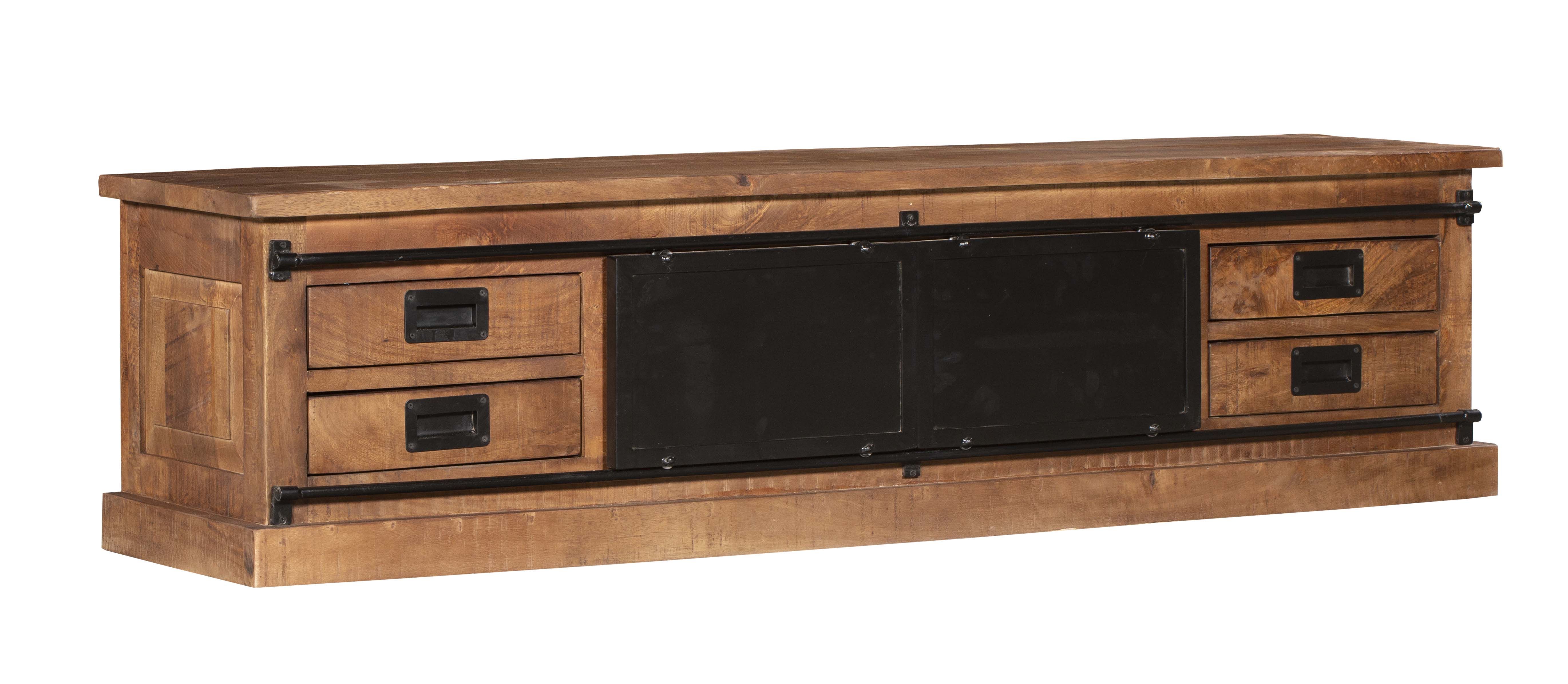 TV Möbel Tamar 200 cm Mango Massivholz Metall Lowboard