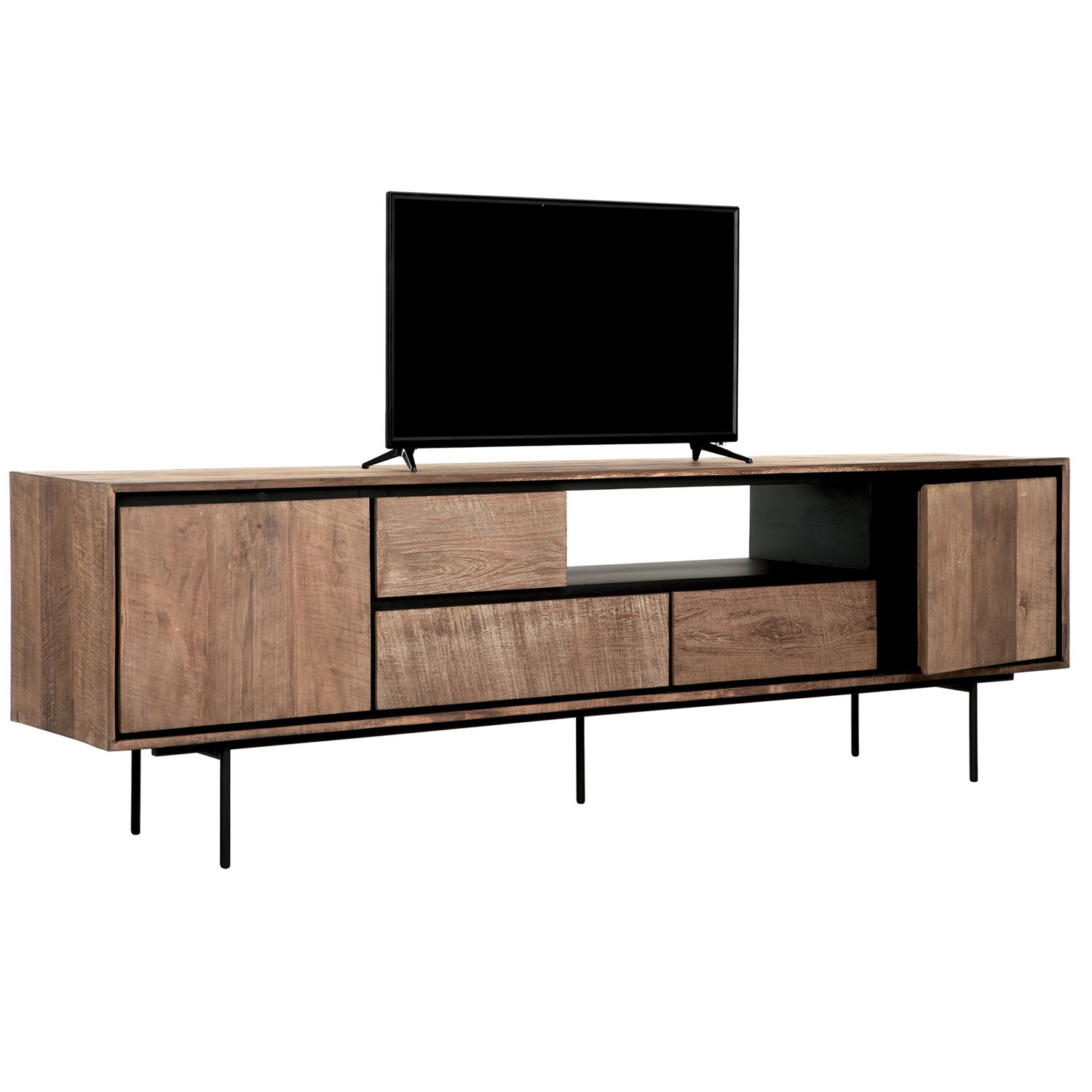 TV Möbel Lowboard Metropole 195 cm recyceltes Teakholz