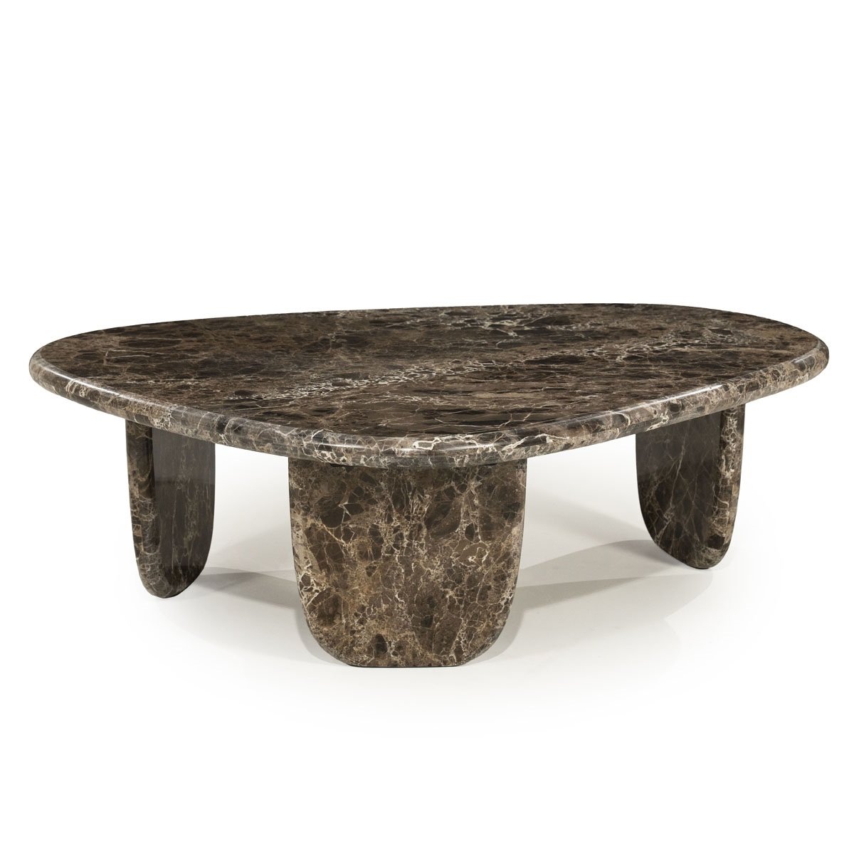 Couchtisch Devin 100 x 85 cm Emperador Marmor braun schwarz