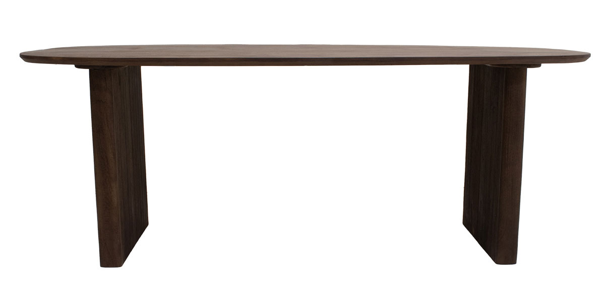 Esstisch LAYA 180 x 90 cm oval Mango Massivholz dunkelbraun