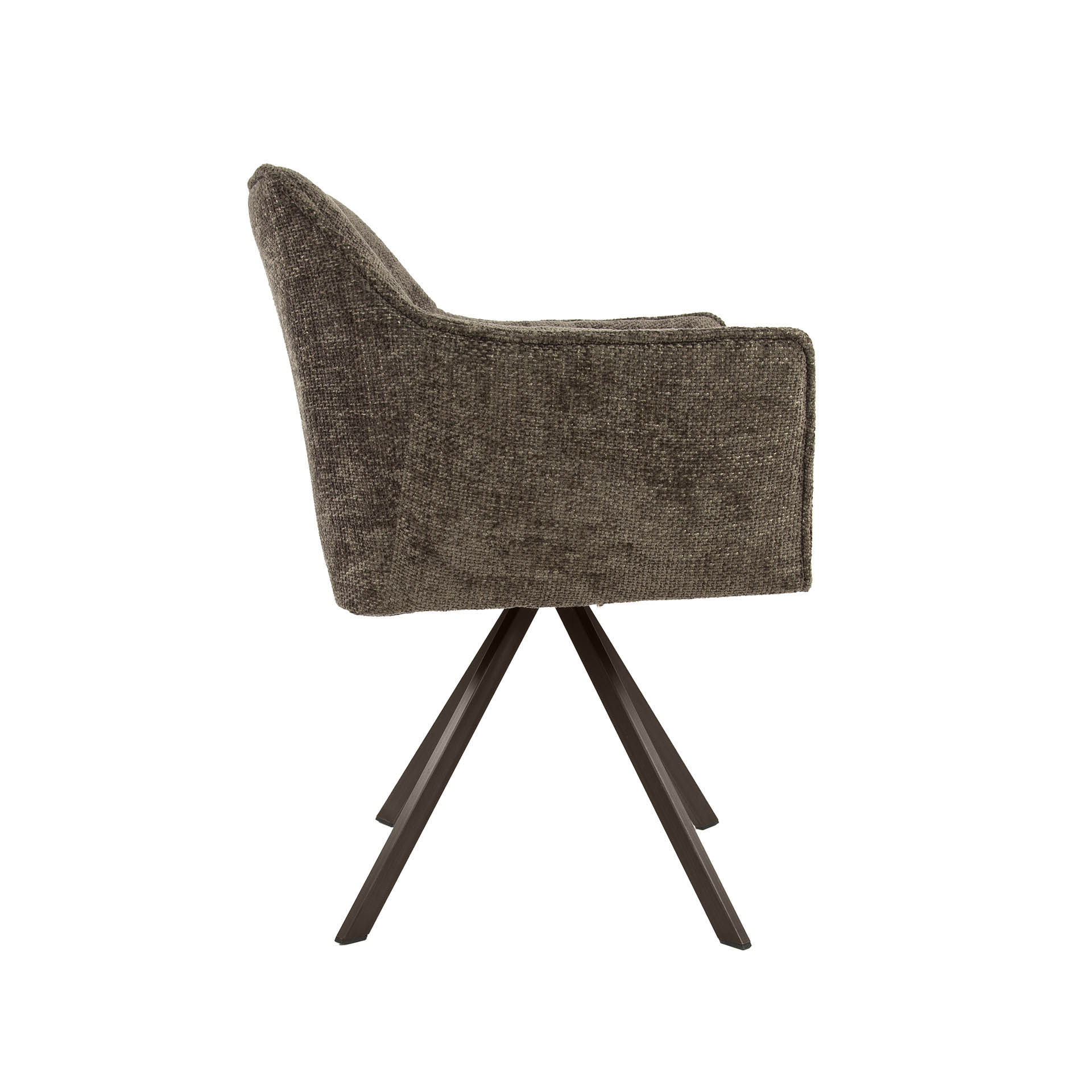 2er Set Armlehnstuhl Fino weiches CHENILLE taupe drehbar