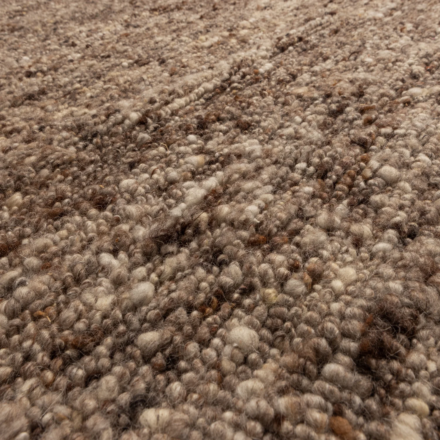 Teppich EFIA Ø 200 cm Wolle braun-melange Carpet