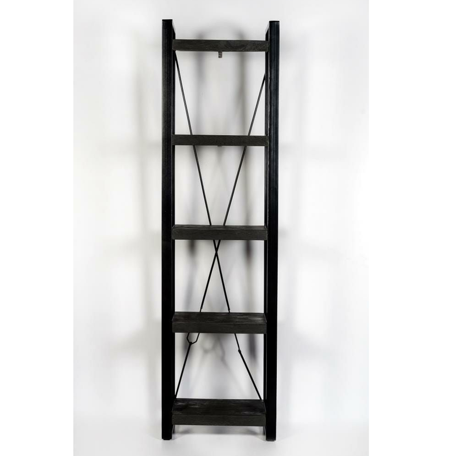 Regal Bücherregal Norris 55 cm Mango Massivholz Metall schwarz