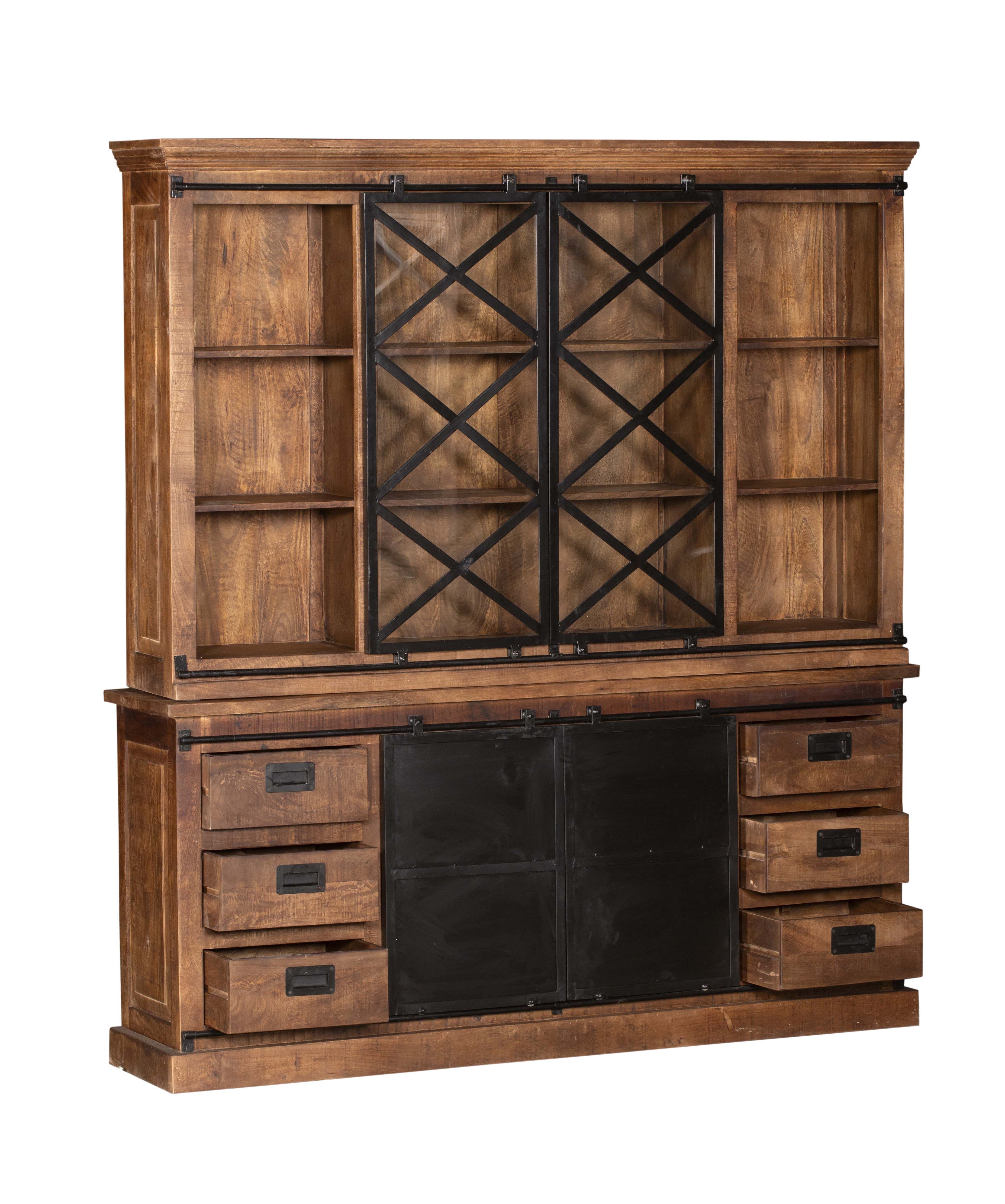 Mango Holz Buffetschrank Tamar 200 cm breit Metall