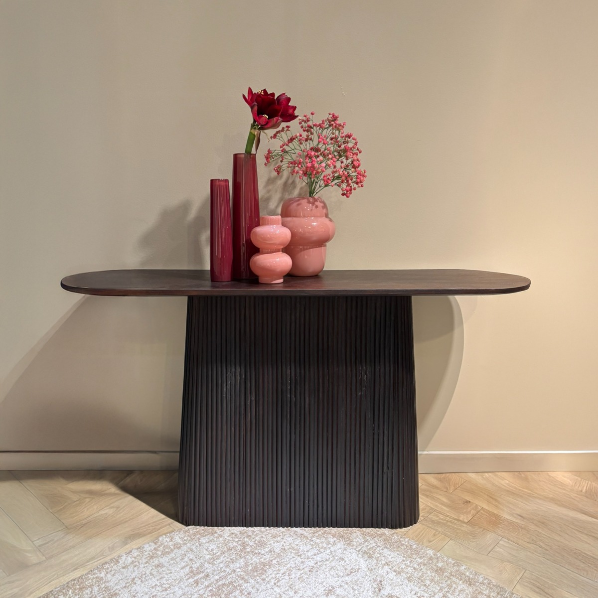 Konsolentisch Salvator 140 x 40 cm Mangoholz wallnussfarben Anstelltisch
