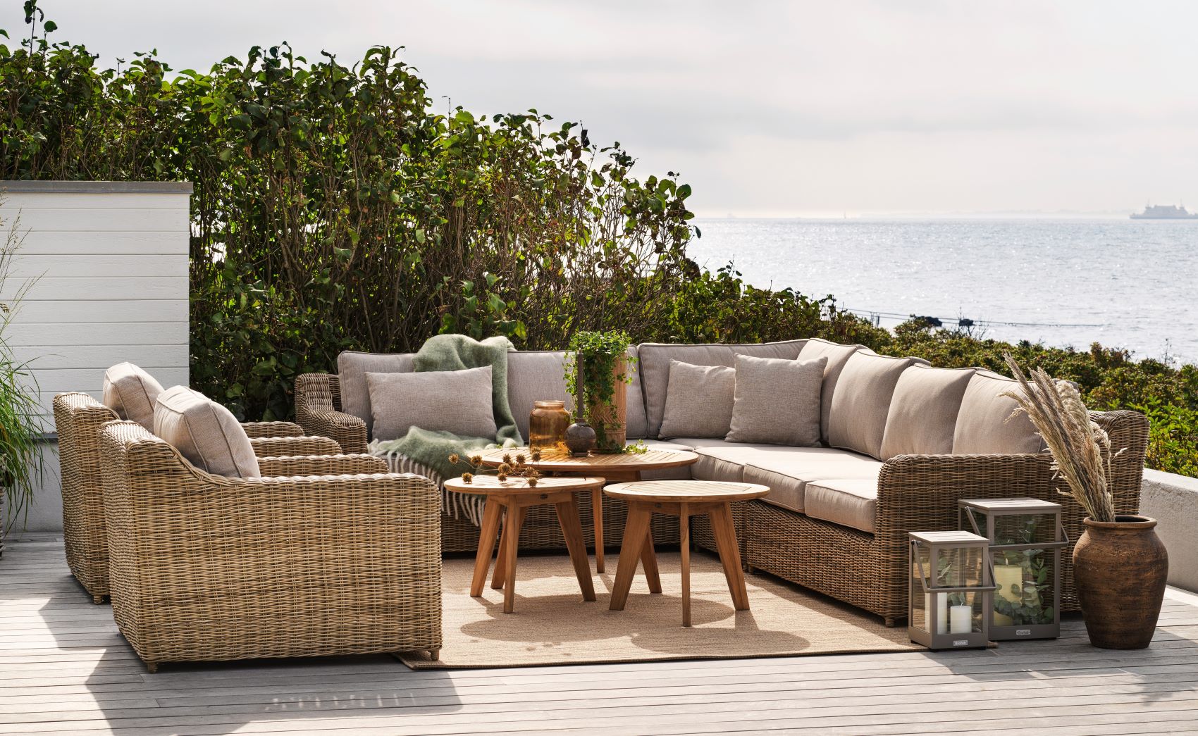 Lounge Garten Möbel Komplett Set GLENDON Loungegarnitur