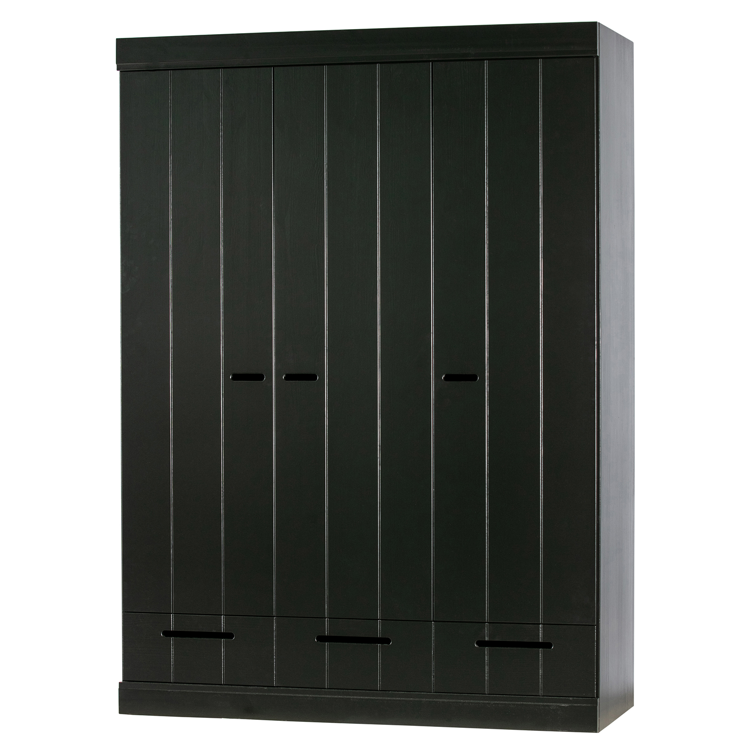 woood Kleiderschrank 140 cm Connect Kiefer schwarz