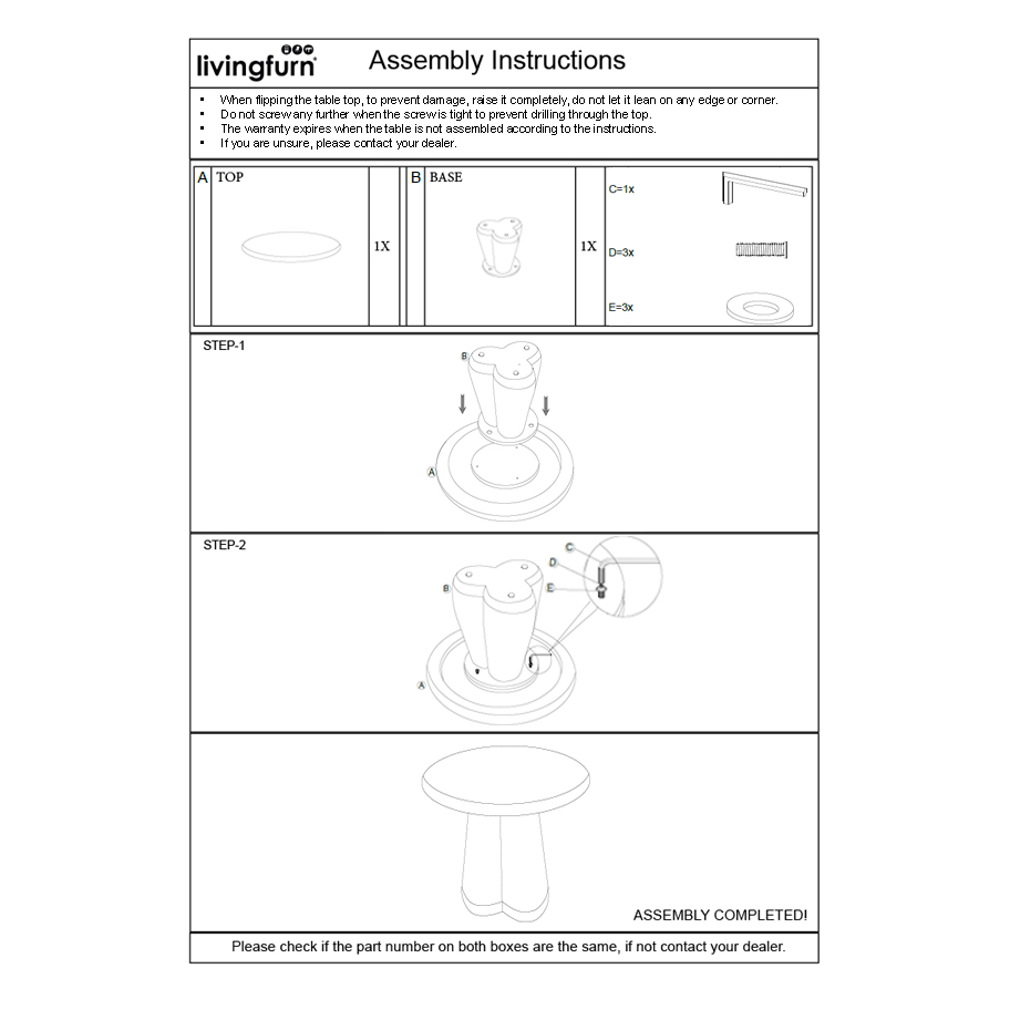 Couchtisch Sandy Ø 50 cm Beton cremeweiß Sofatisch Anstelltisch