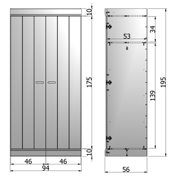 woood Kleiderschrank System CONNECT BASIC weiss