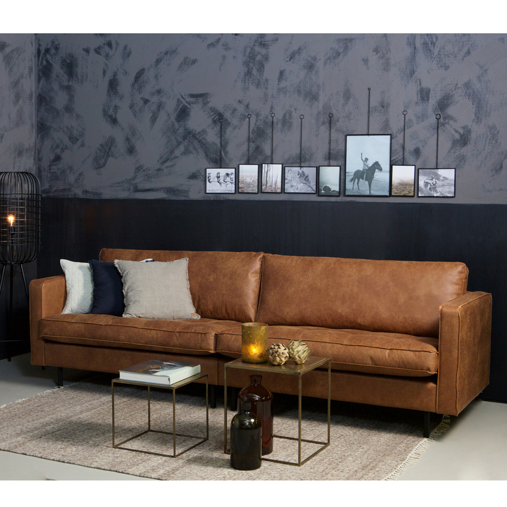 BePureHome 3 Sitzer Sofa RODEO CLASSIC Leder Lederfofa cognac