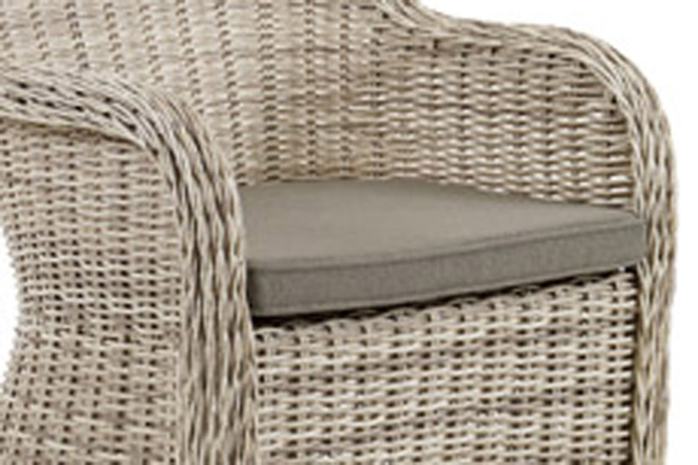 Garten Rattanstuhl PAULINA beige incl. Sitzkissen