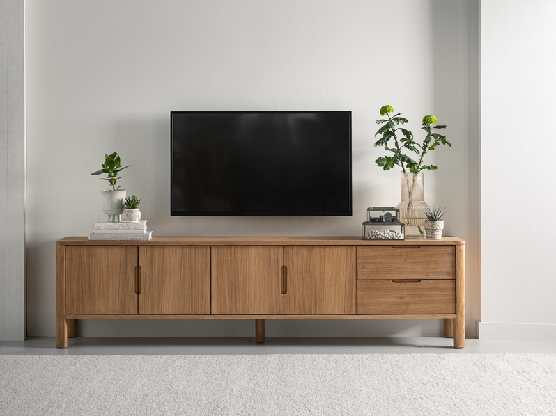 TV Möbel Forte 210 cm Teakholz natur Lowboard