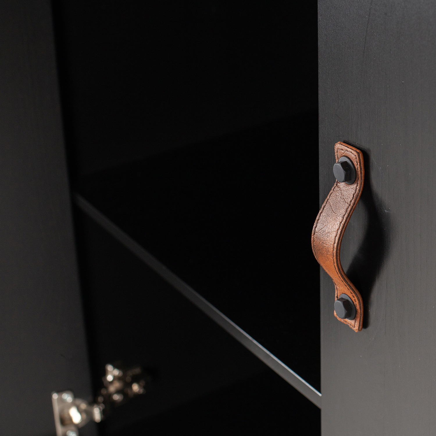 Woood Schrank Kleiderschrank Dian H 180 cm Kiefer schwarz