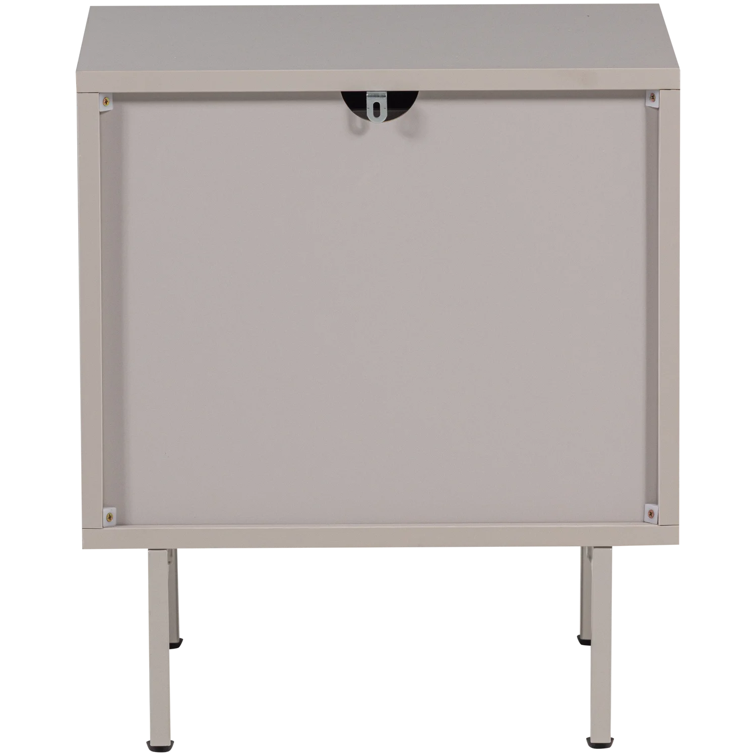 Nachtschränkchen TOURS H 51 cm mit 2 Schublade MDF Melamin beschichtet sandfarben