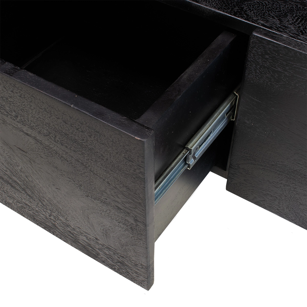 Wandschrank Mala H 200 cm Mangoholz schwarz Regal