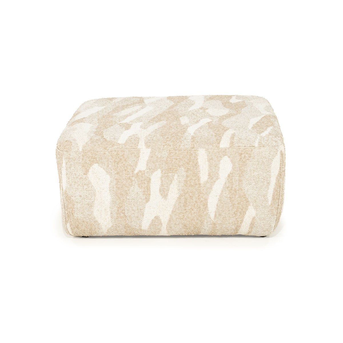 Sitzpouf Hocker Rytm 70 x 70 cm Stoff beige mit Muster Pouf