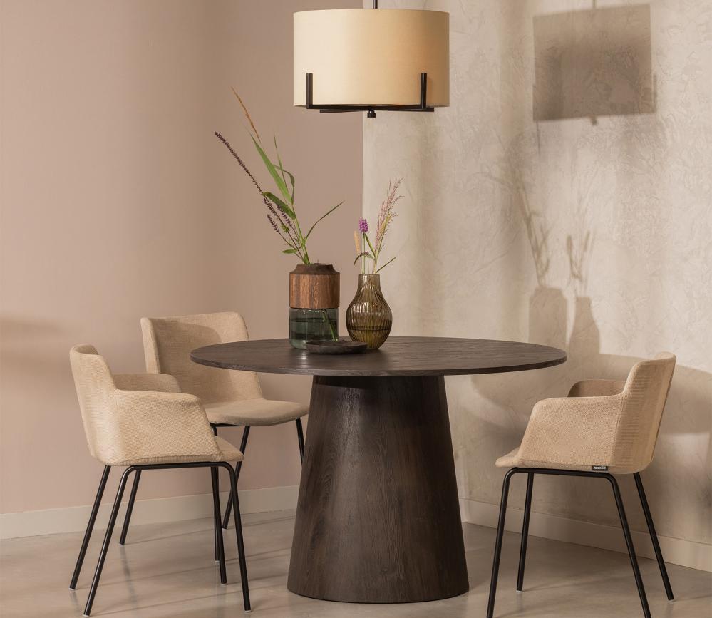 Esstisch MAAN rund Ø 120 cm MDF dunkelbraun