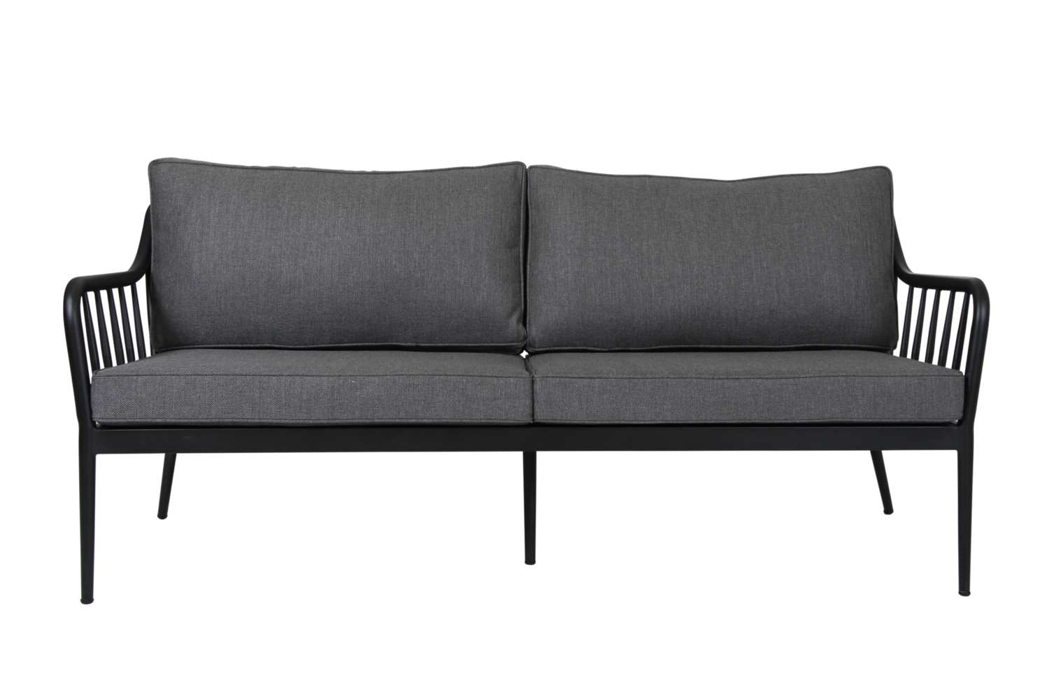 3 Sitzer Gartensofa Sofa Coleville 185 cm mit Kissen Aluminium schwarz