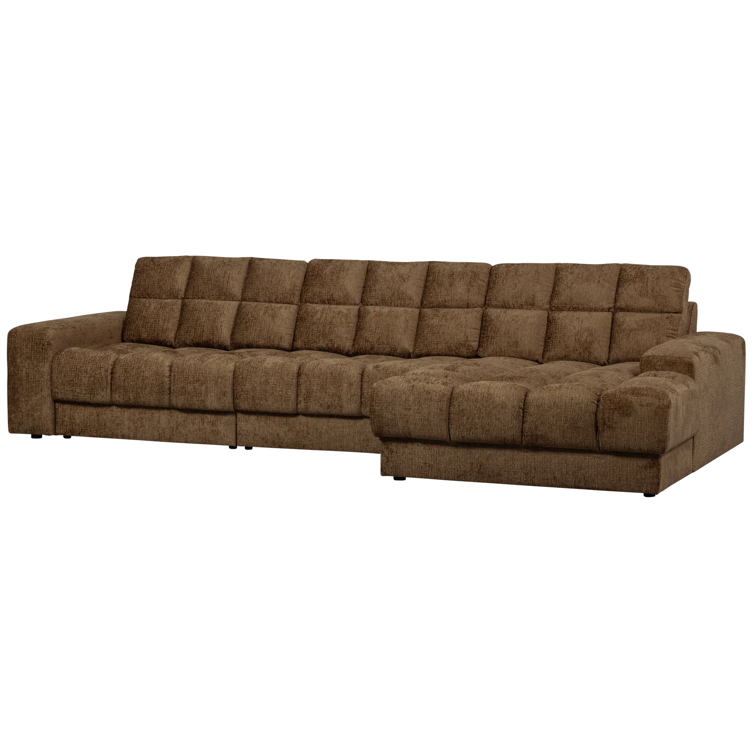 Ecksofa Sofa SECOND DATE Bezug Struktur Velvet brass Chaiselongue rechts