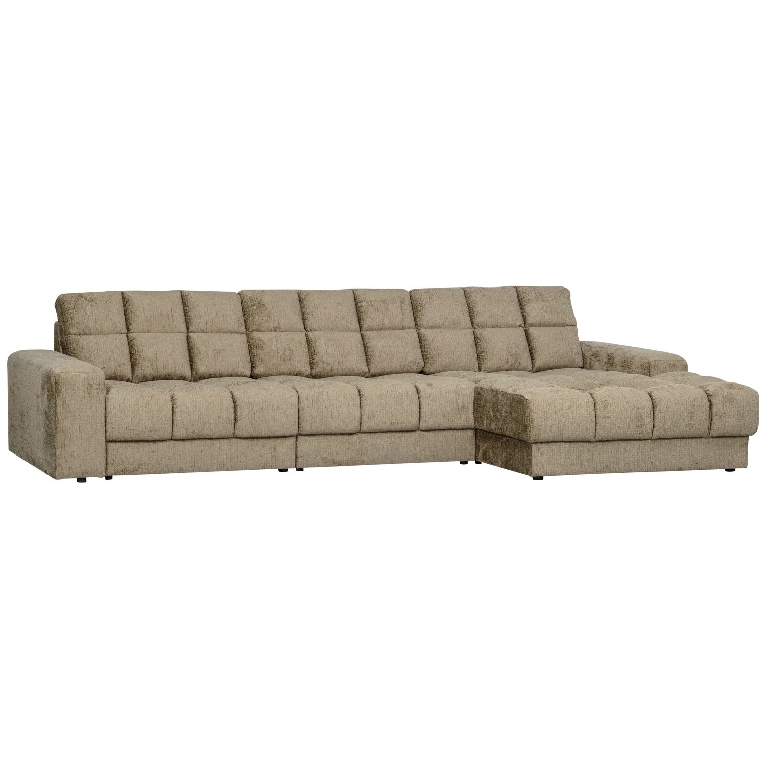 Ecksofa Sofa SECOND DATE Bezug Struktur Velvet wheatfield Chaiselongue rechts