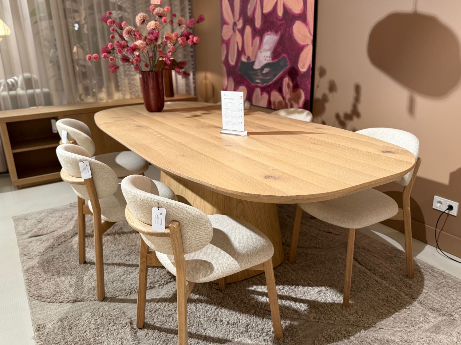 Esstisch ARON Nola 300 x 110 cm oval Eiche Holz natur
