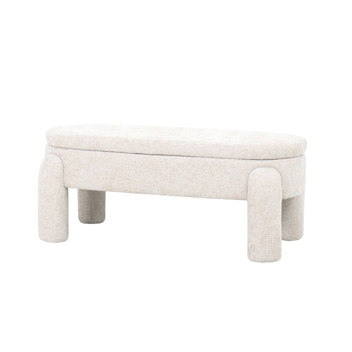Sitzbank Truhenbank SUL 114 cm aufklappbar Sitzbezug beige Bank
