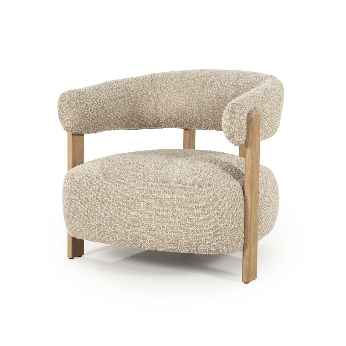 Sessel Lola Eichenholz Stoff braun Relaxsessel Fernsehsessel