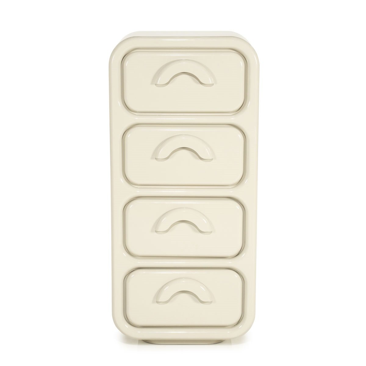 Schrank Gubby H 108 cm mit 4 Schubladen MDF High Gloss beige