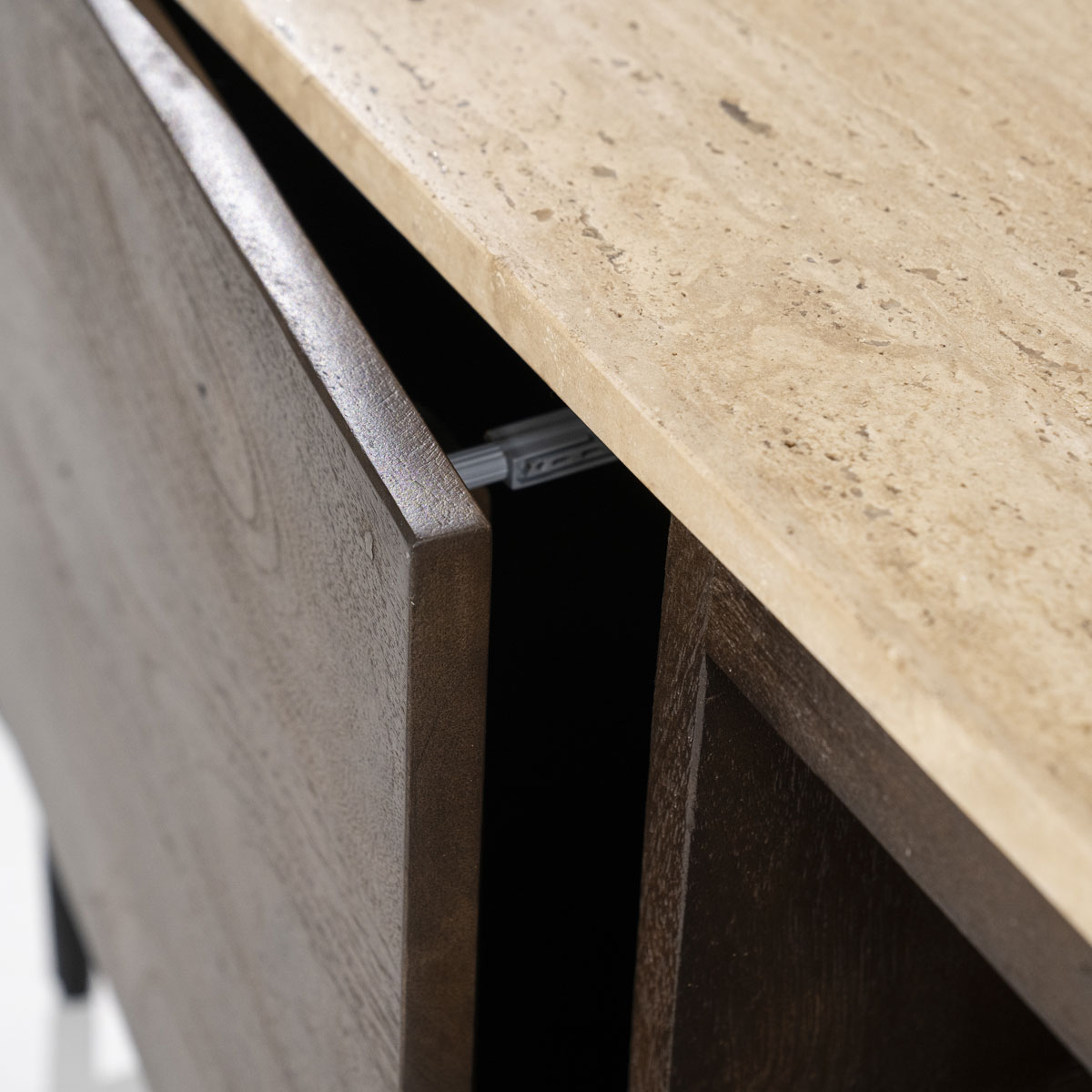 TV Möbel Lowboard Lio 170 cm Mango Holz Travertin