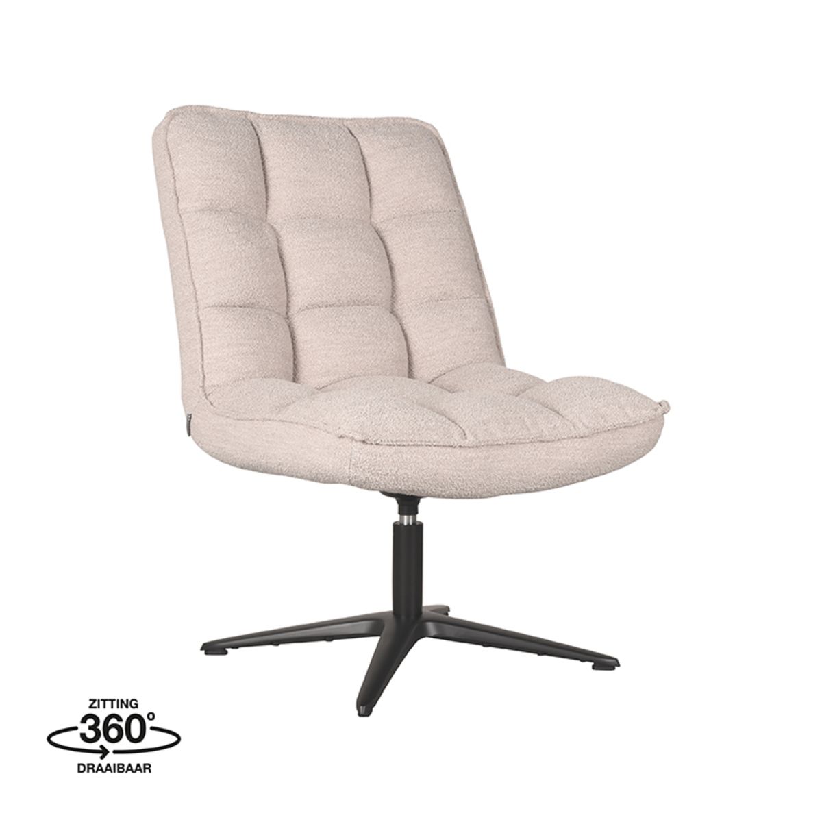 Sessel FENCO drehbar Boulé Stoff beige