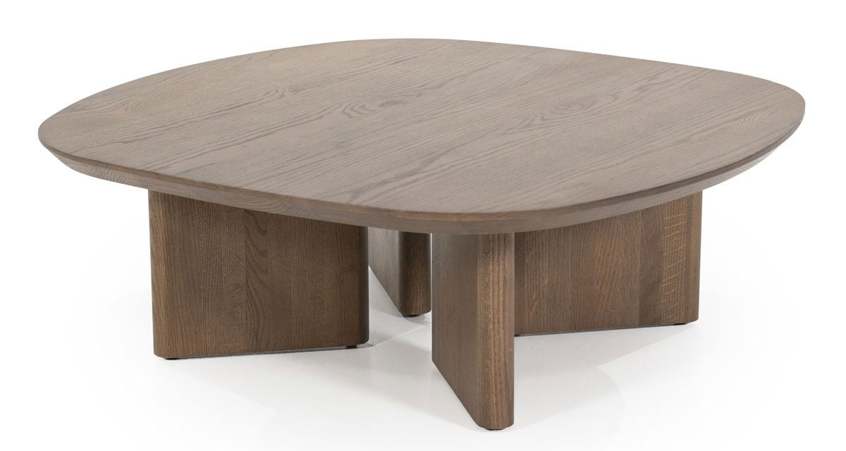 Couchtisch Stef 80 x 80 cm Eiche Holz Furnier braun