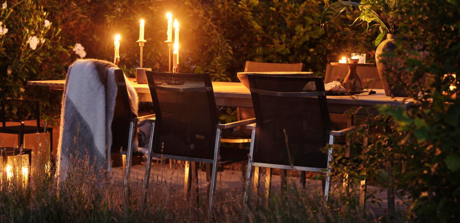 Gartentisch Naos ausziehbar 220 / 320 cm Edelstahl Teakholz
