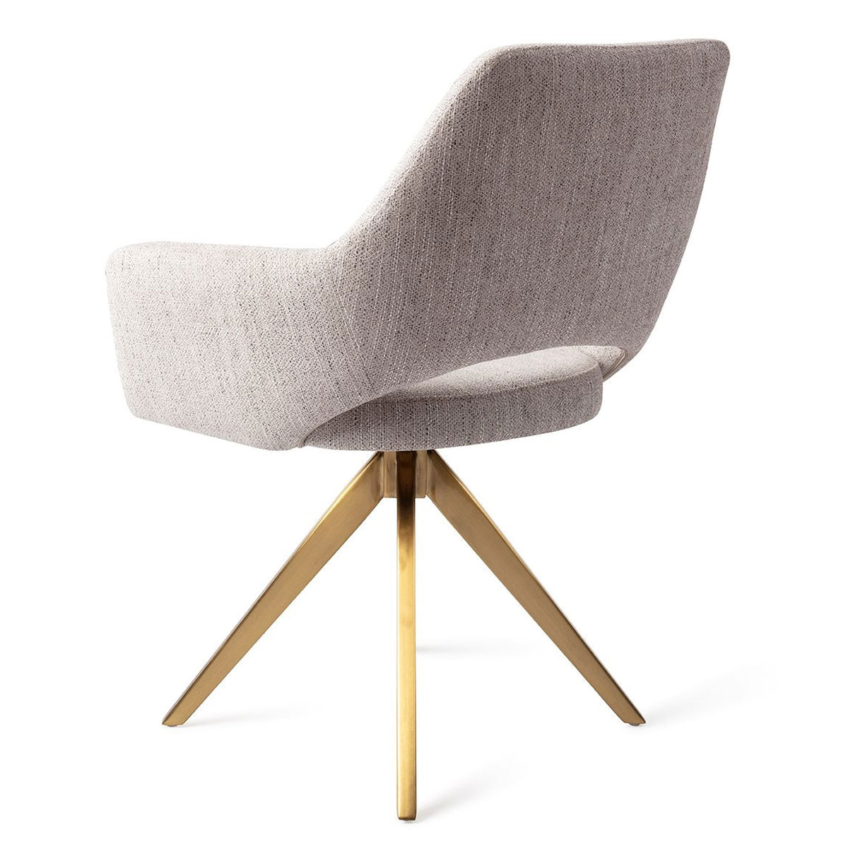 Esszimmerstuhl YANAI drehbar – Hellgrau mit goldenem Gestell