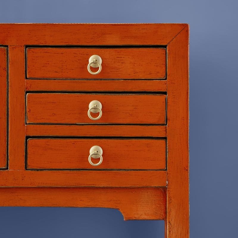 Konsolentisch Majesté 100 cm Ulmen- und Kiefernholz vintage orange