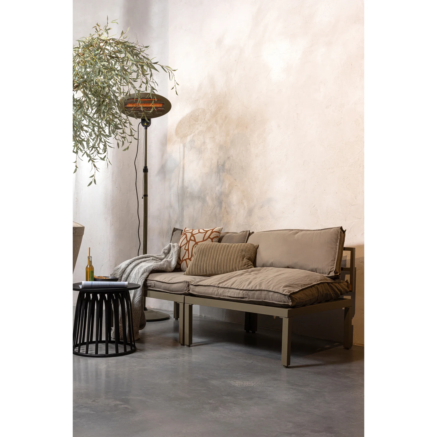 2er Set Garten Beistelltisch BOY Ø 50 cm Kunststoff schwarz