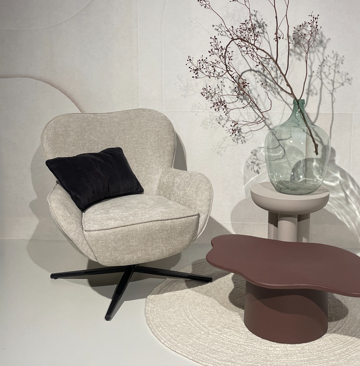 Sessel Sven Drehsessel Stoff toffee Relaxsessel Fernsehsessel