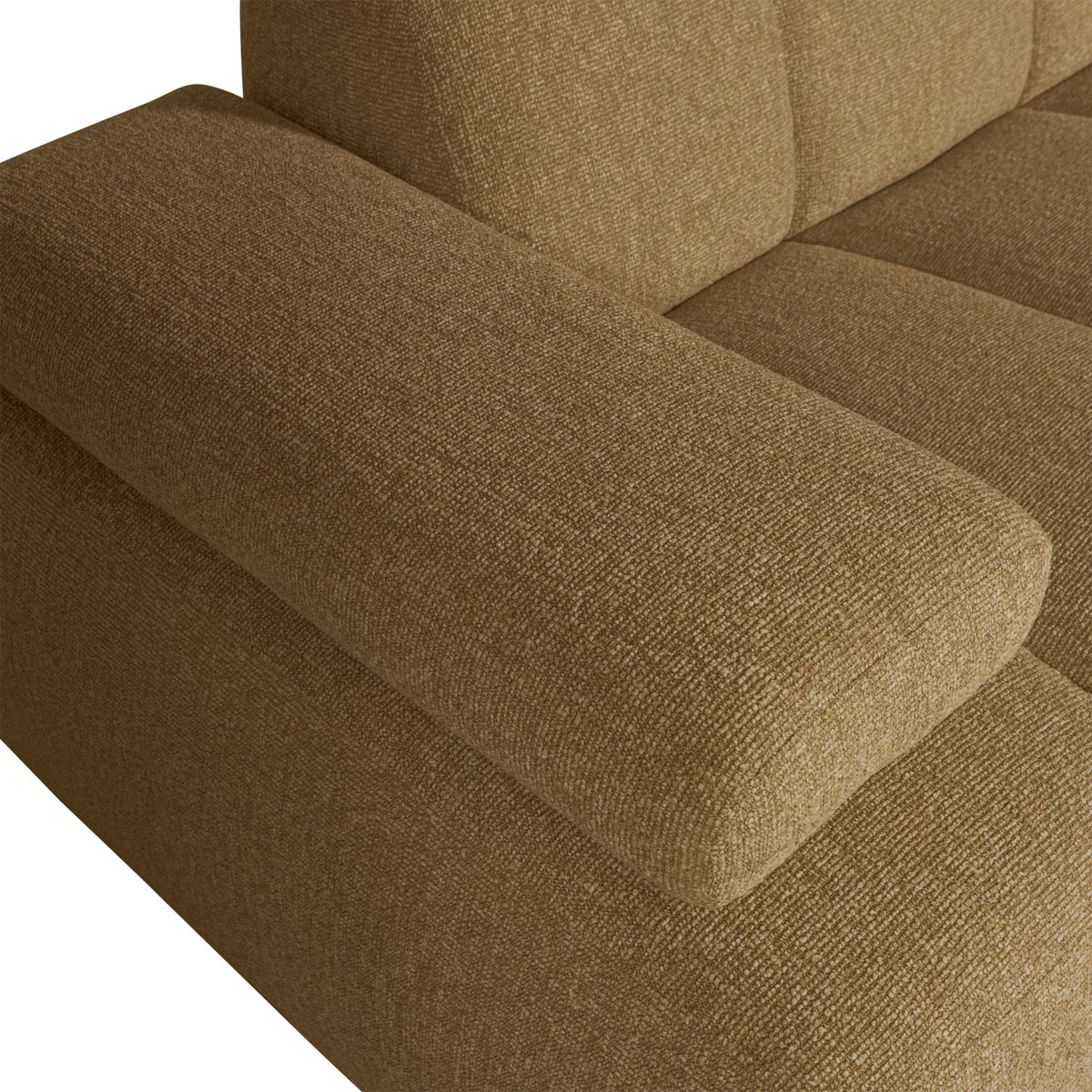 woood Chaiselongue Sofa MOJO rechts Bouclé gelbbraun melange