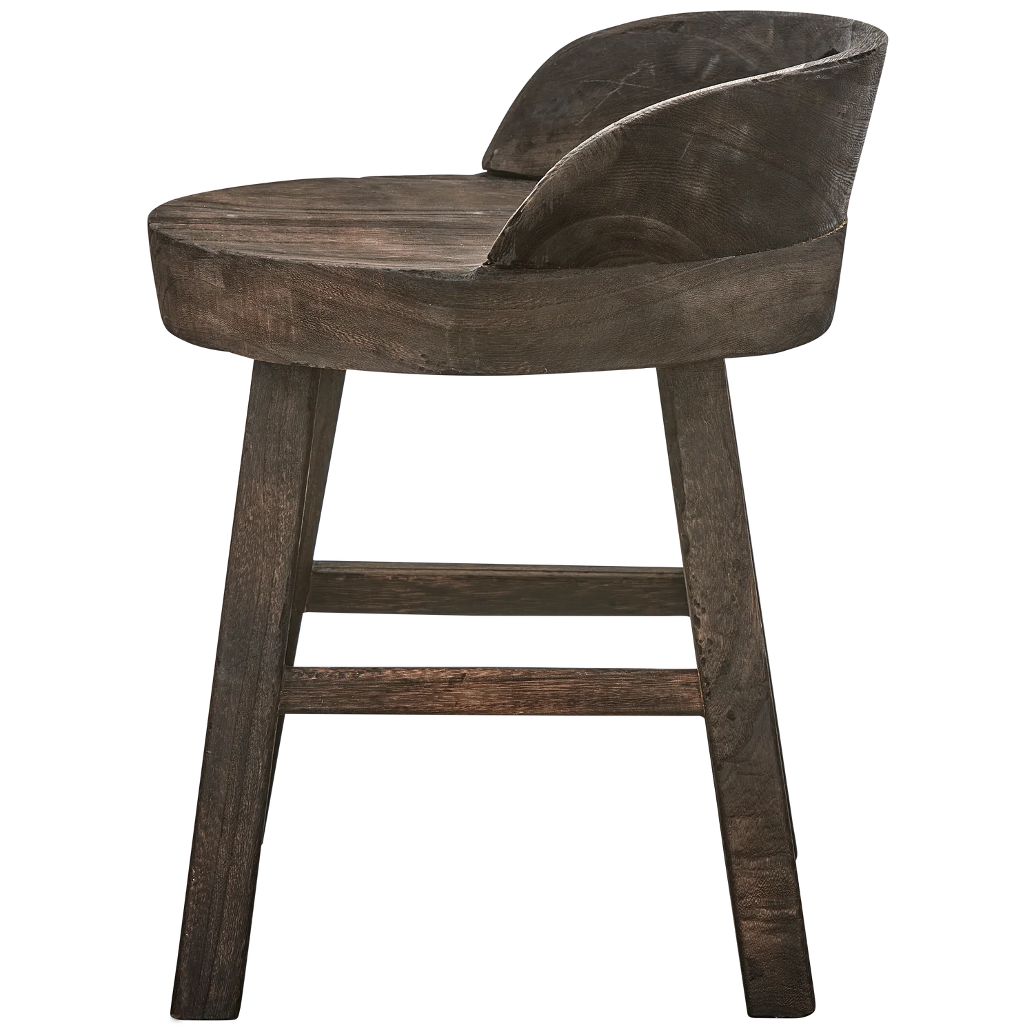 Dekorativer Hocker ROSALIE Paulownia Holz braun Hocker Sitzhocker