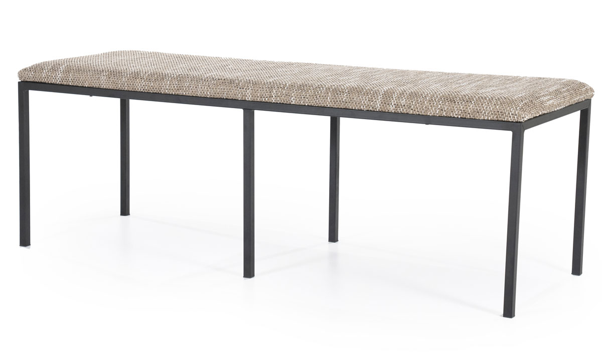 Esstischbank Lass 135 cm Stoff braun Sitzbank